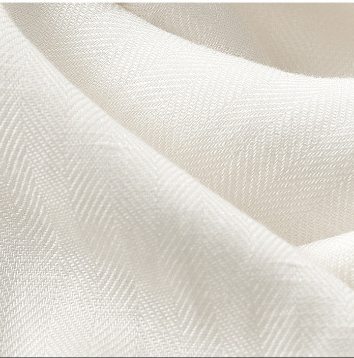 High-Waisted Draped Straight-Leg Trousers